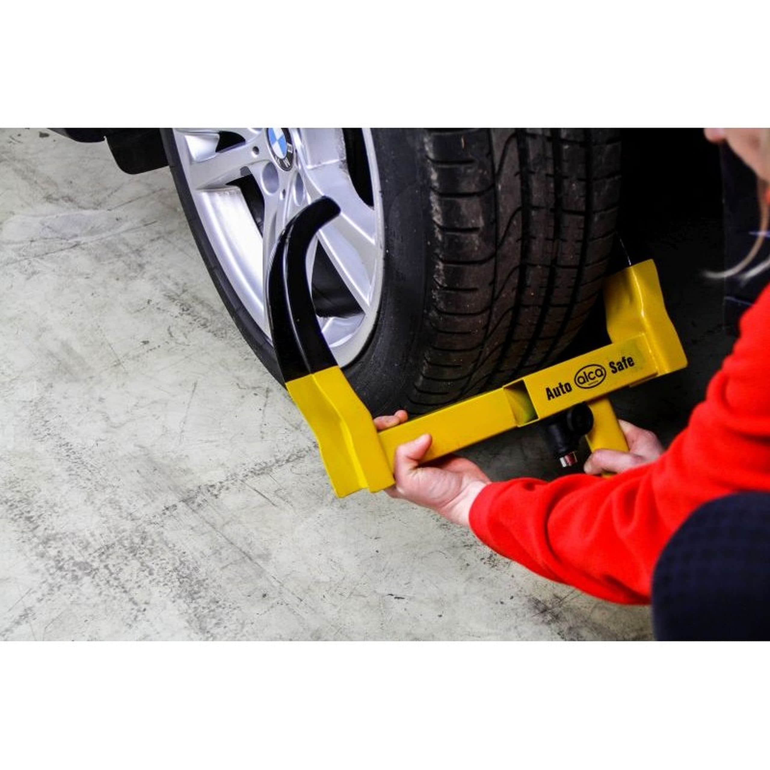 Sabot de roue extensible pour Ducato Crafter autocaravane camping-car robuste avec protection antivol 2 clés Alca Allemagne A306000 Jaune