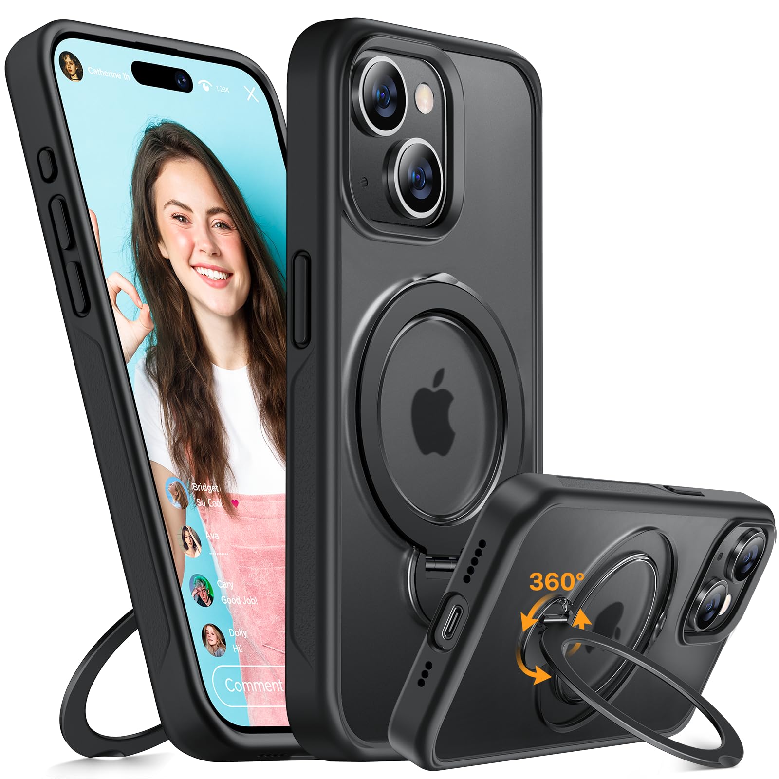 Miracase Magnetisch für iPhone All Series Hülle mit Magsafe [TOP Militärschutz & Magnetkraft] Stoßfest Kratzfest mit Samtiger Haptik Extrem Langlebig Handyhülle für iPhone