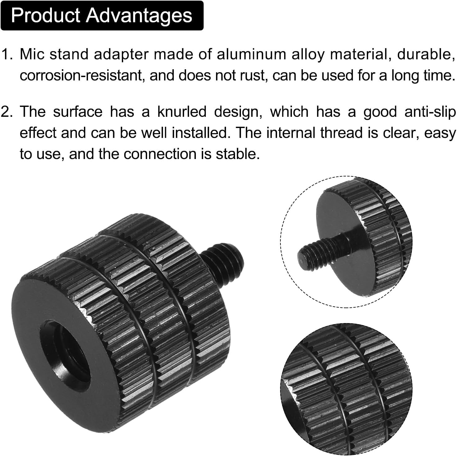 MECCANIXITY Mic Stand Adapter 1/4 Female to M4 Male Screw Thread Adapter for Microphone Stand Mount to Camera Tripod Adapter