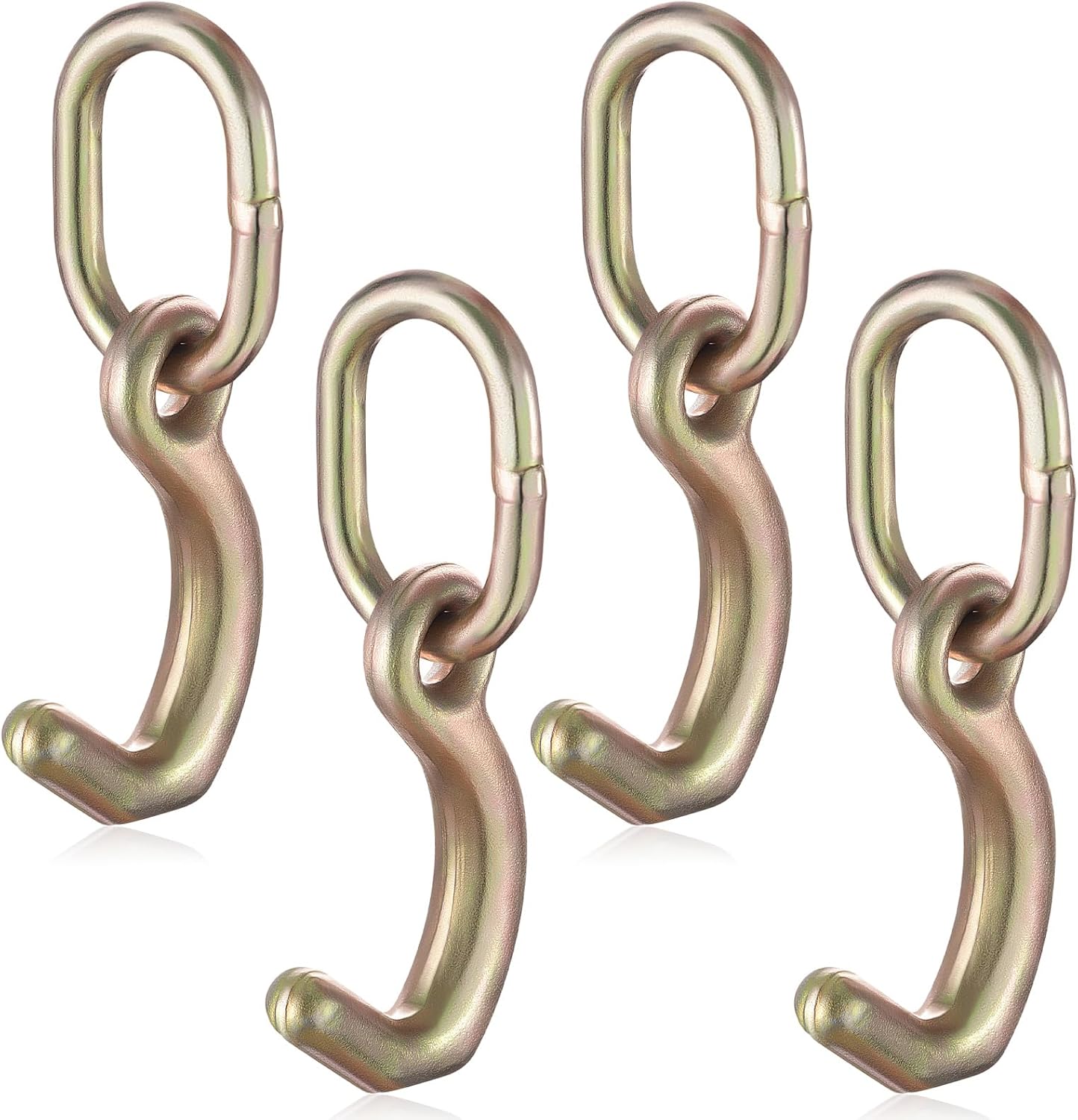 4 Pcs 5/16" G70 Forged Mini J Hook Towing with Link, 11000 Lbs Breaking Strength, Tow Mini J Hook, Heavy Duty for Car Hauling, Wrecker Hauler, Hauler Trailer