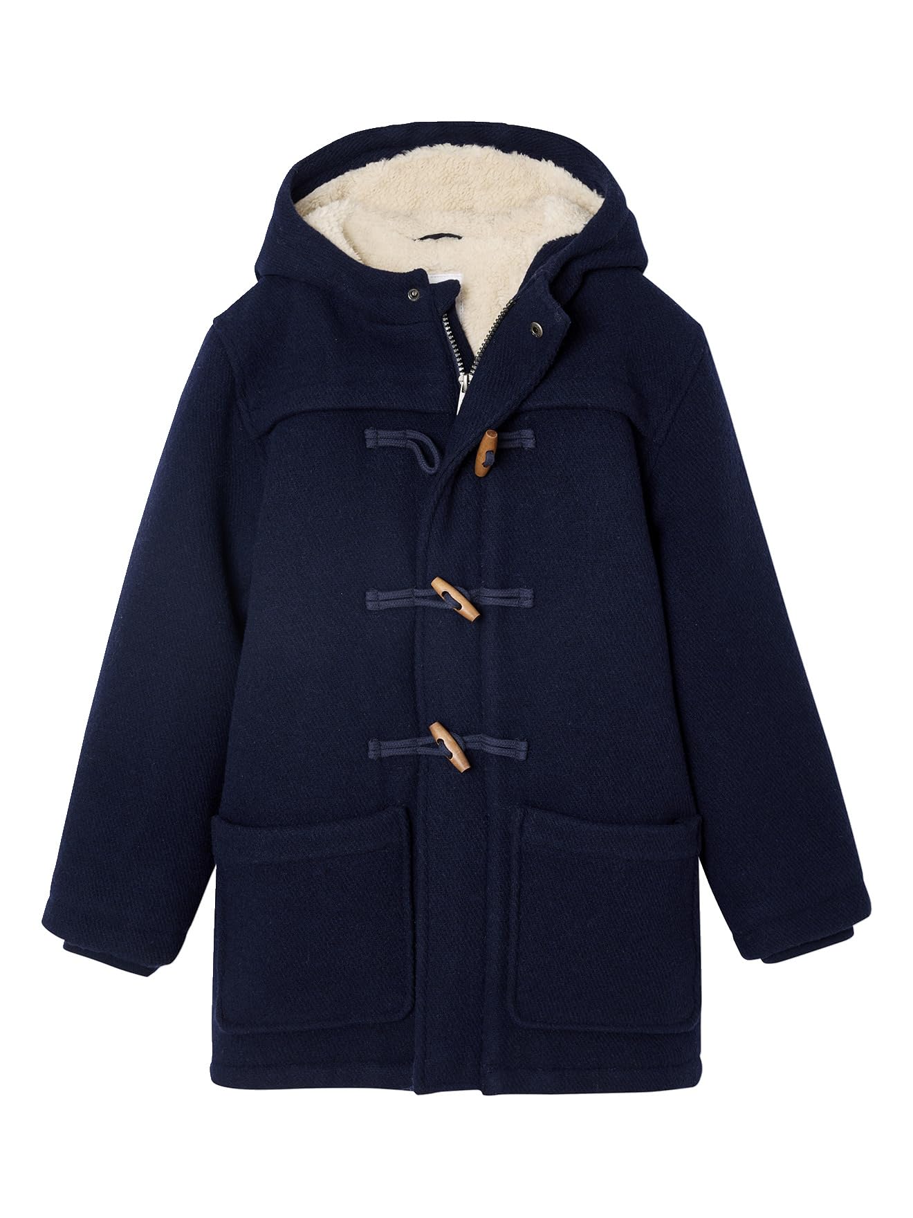 VERTBAUDET Duffle-​coat garçon en drap de laine doublé sherpa marine 7A