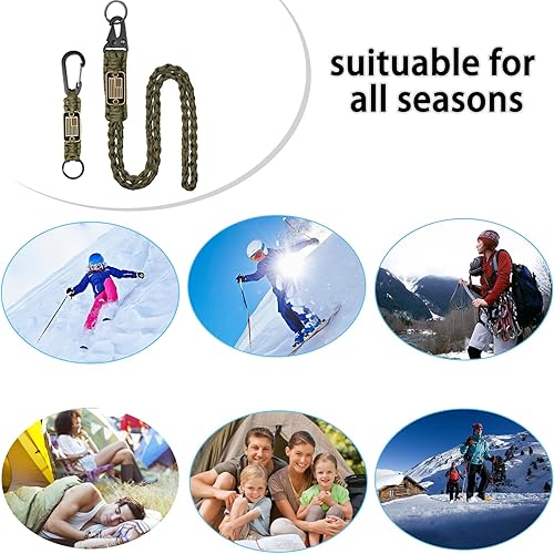 Miniatura 6 de Zugzwang Cordón para llaves, 2 llaveros trenzados de cuerda de paracaídas con bandera de Estados Unidos para hombres que viajan actividades al aire