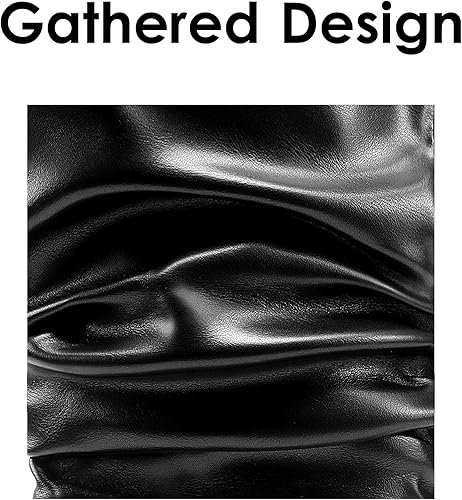 Miniatura 5 de DREAM PAIRS Botas de media pantorrilla para mujer, tacones altos, puntera puntiaguda, con cremallera, botas elegantes a la moda