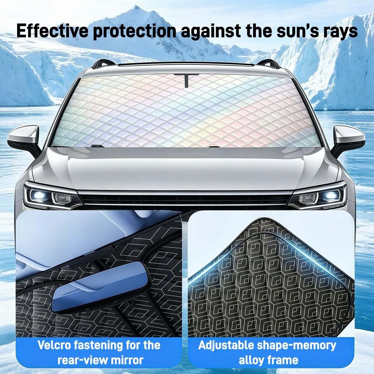 Parasol Coche Delantero para Volvo EX60 2026,Parasol Coche Parabrisas Grueso,Parasol Plegable Coche,Protector Solar Parabrisas,Protección UV,Reduce Calor Interior
