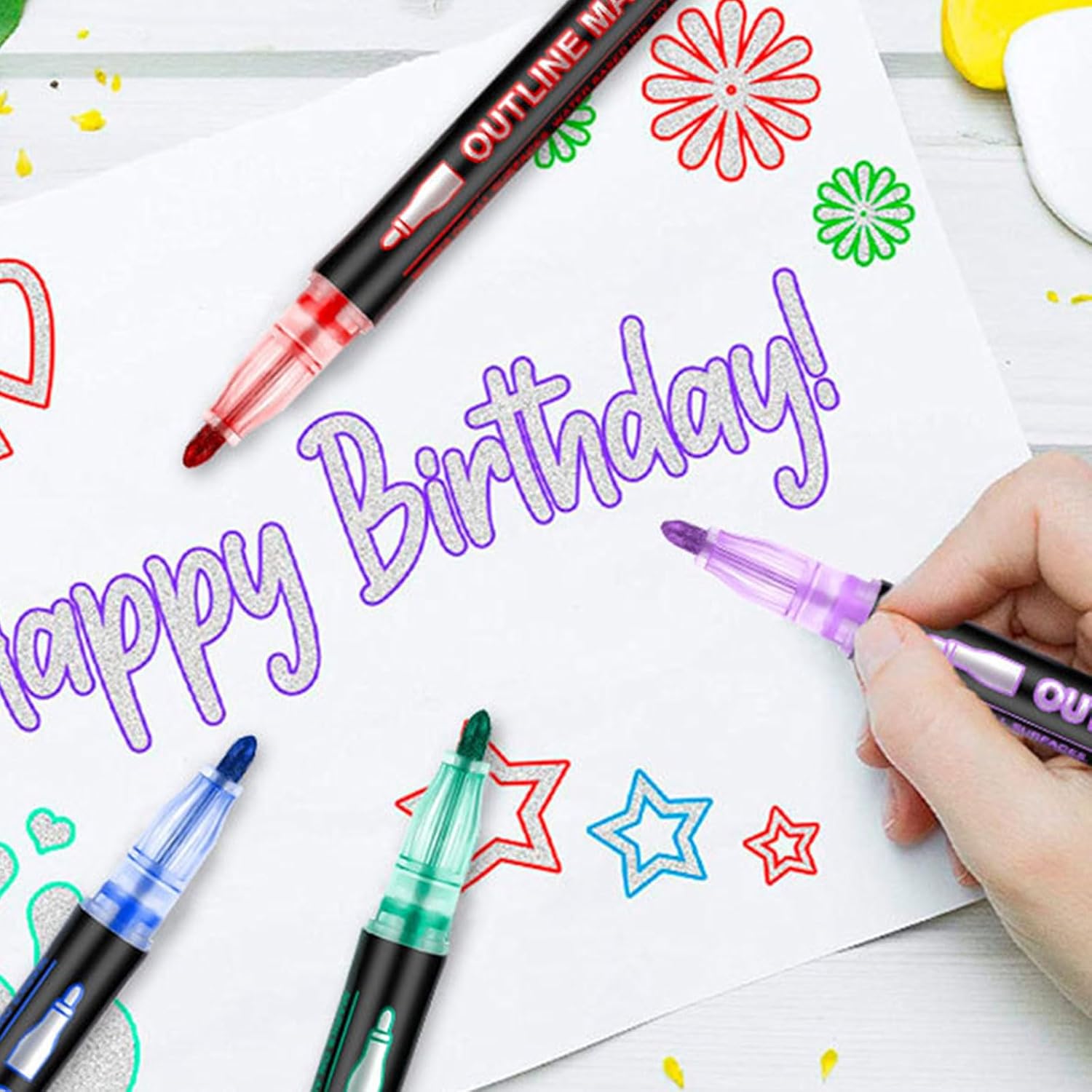 ペイントマーカープロ用中字｜ペイントマーカー｜油性マーカー｜サインペン・マーカー｜商品を探す｜株式会社サクラクレパス マーカーペンスムーズフローダブルラインキラキラジェルペン複数の表面に書き込みを描くためのフェード抵抗性アートツールホリデーギフトマー