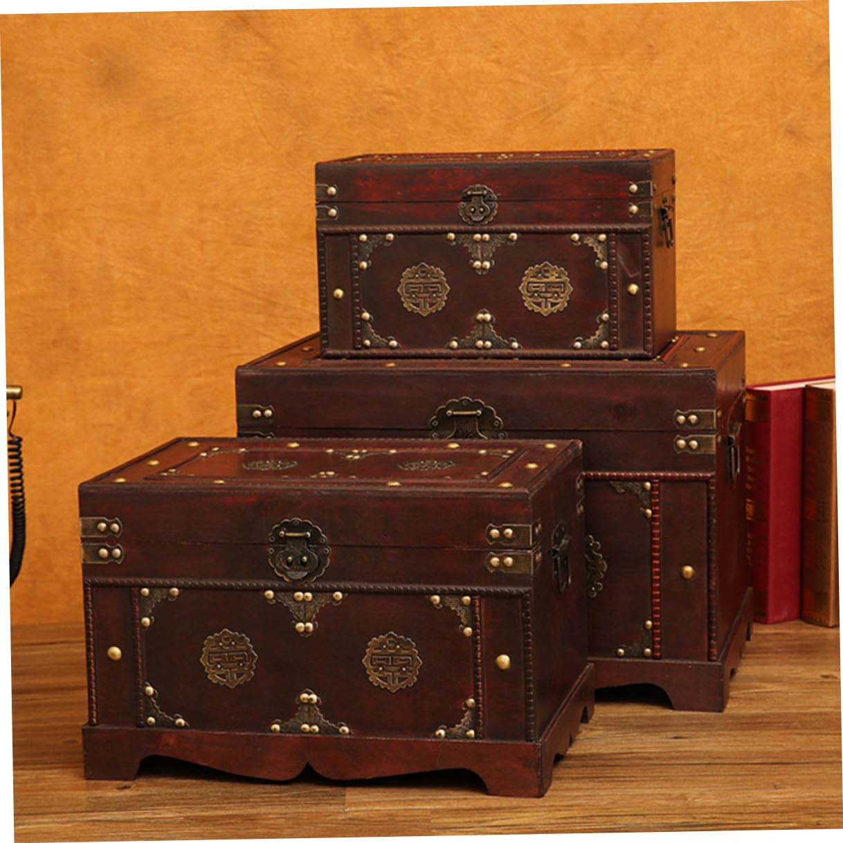 Kichvoe Vintage Aufbewahrungsbox Braun mit Platz Sparender Funktion und Rustikalem Design für Zuhause und Bastelbedarf als Dekorative Retro Schatzorganizer