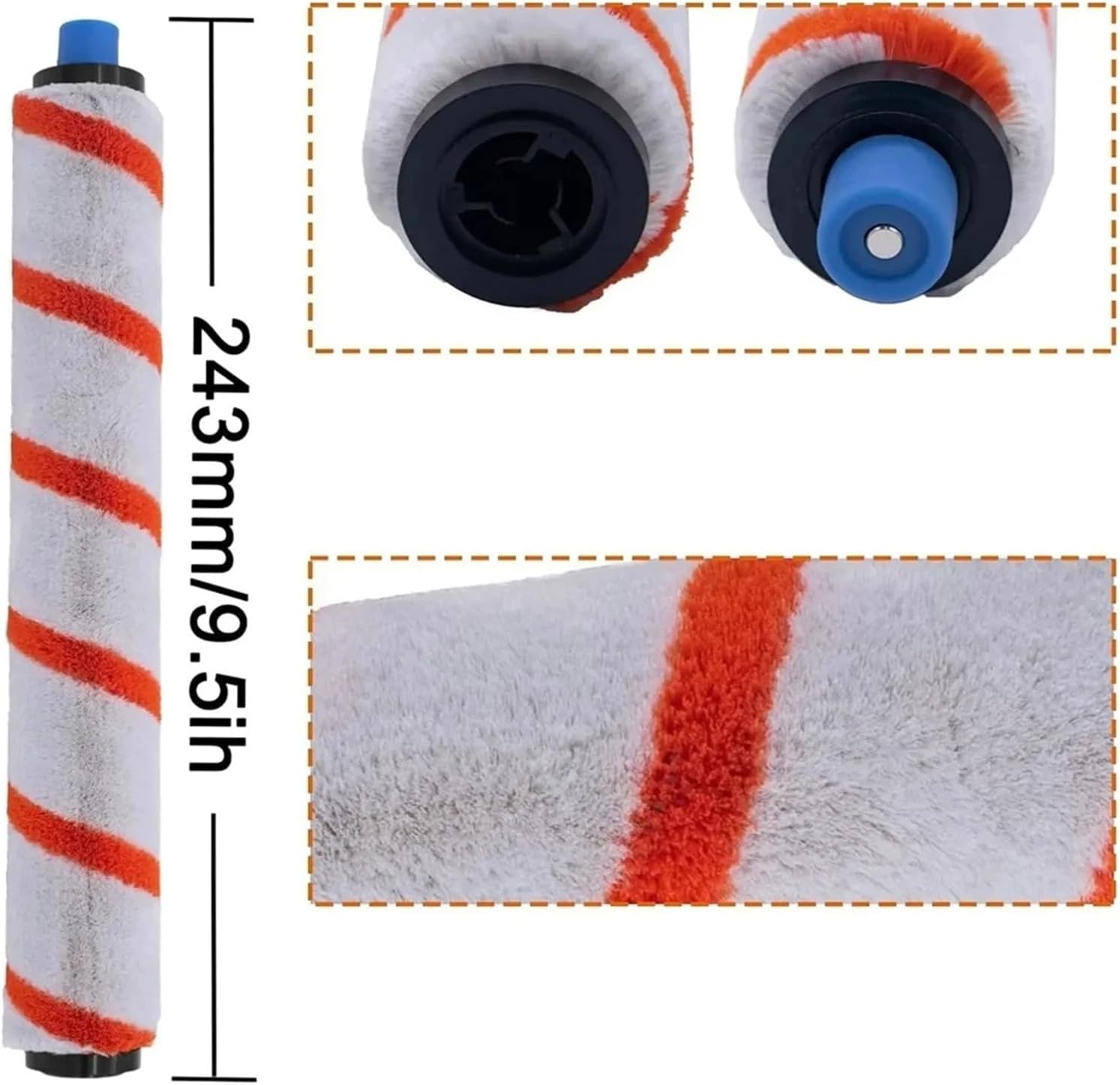 Assembly Roller Main Brush,Compatible for ILIFE W400 / W450 / W455,Floor Washing Replacement Parts Accessories,2 Pcs Vacuum Cleaner Parts
