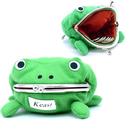 Kcikn Monederos de peluche de anime para cosplay, monederos de rana de animales de dibujos animados, monederos, llavero para tarjetas de crédito,