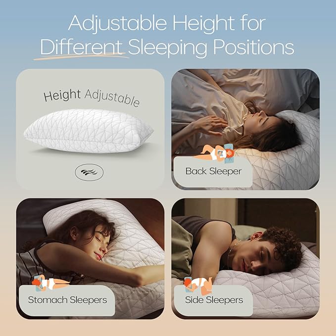 Almohada Memory Foam Estándar Ajustable con Funda Lavable miniatura 4