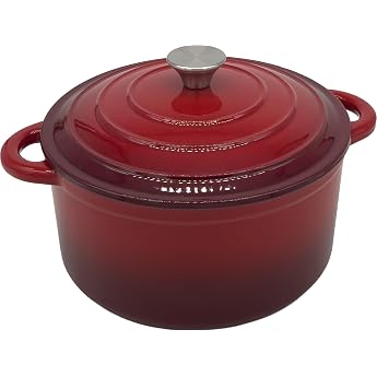 Homira Cast Iron Roasting Dish Diameter 26 cm with Lid - Enamel Casserole Made of Solid Cast Iron Dutch Oven for Induction & All Types of Hobs Oven-Safe Ideal for Braising Roasting & Stews