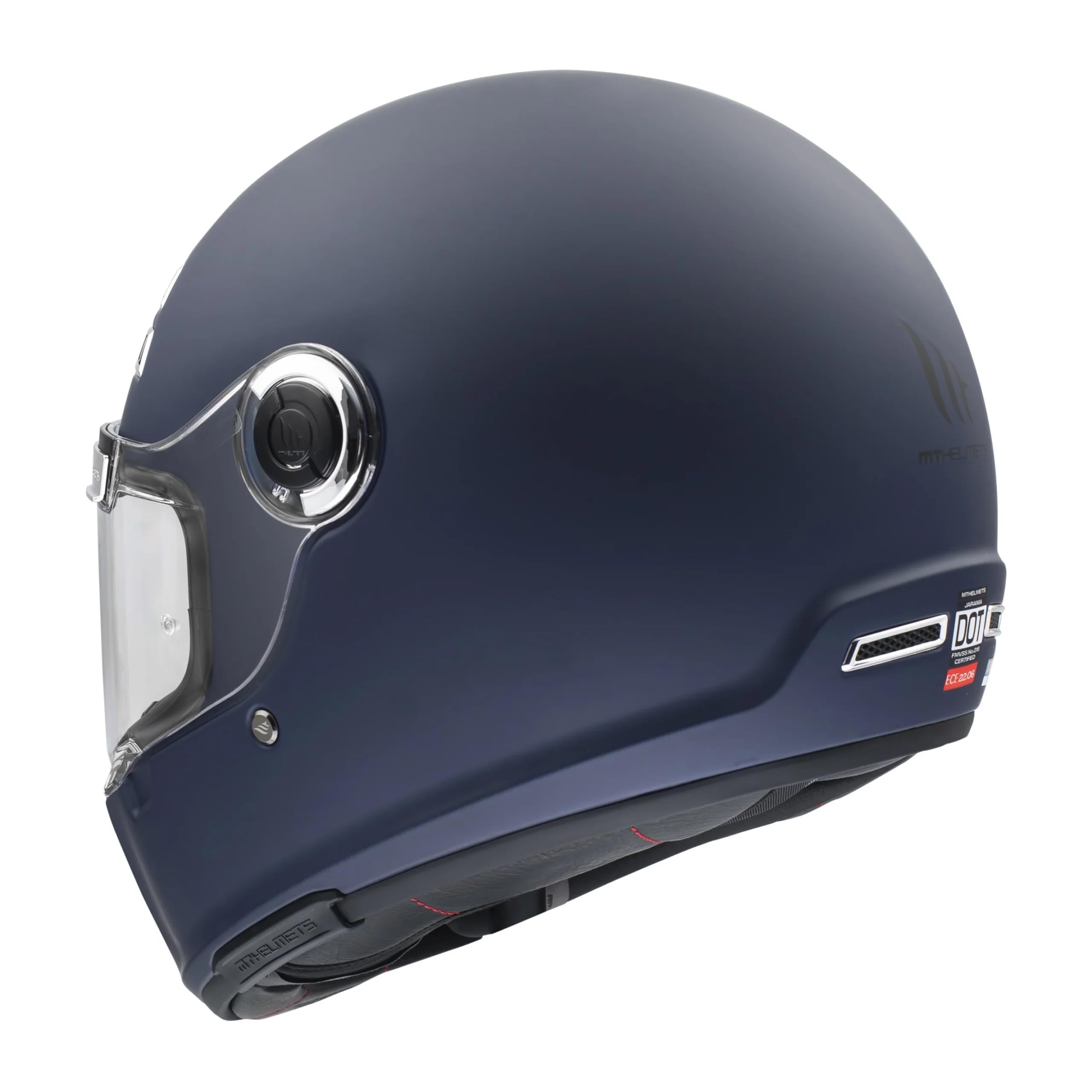 Casco MT JARAMA Azul Mate | Casco de Moto Integral Retro Vintage Clásico Café Racer | Helmets Unisex Hombre y Mujer (XS)