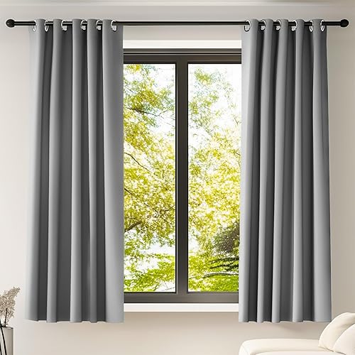 Miniatura 30 de Cortinas opacas con aislamiento térmico azul para oscurecer la habitación, 72 pulgadas de largo para sala de estar, cortinas con ojales de 42 x 72