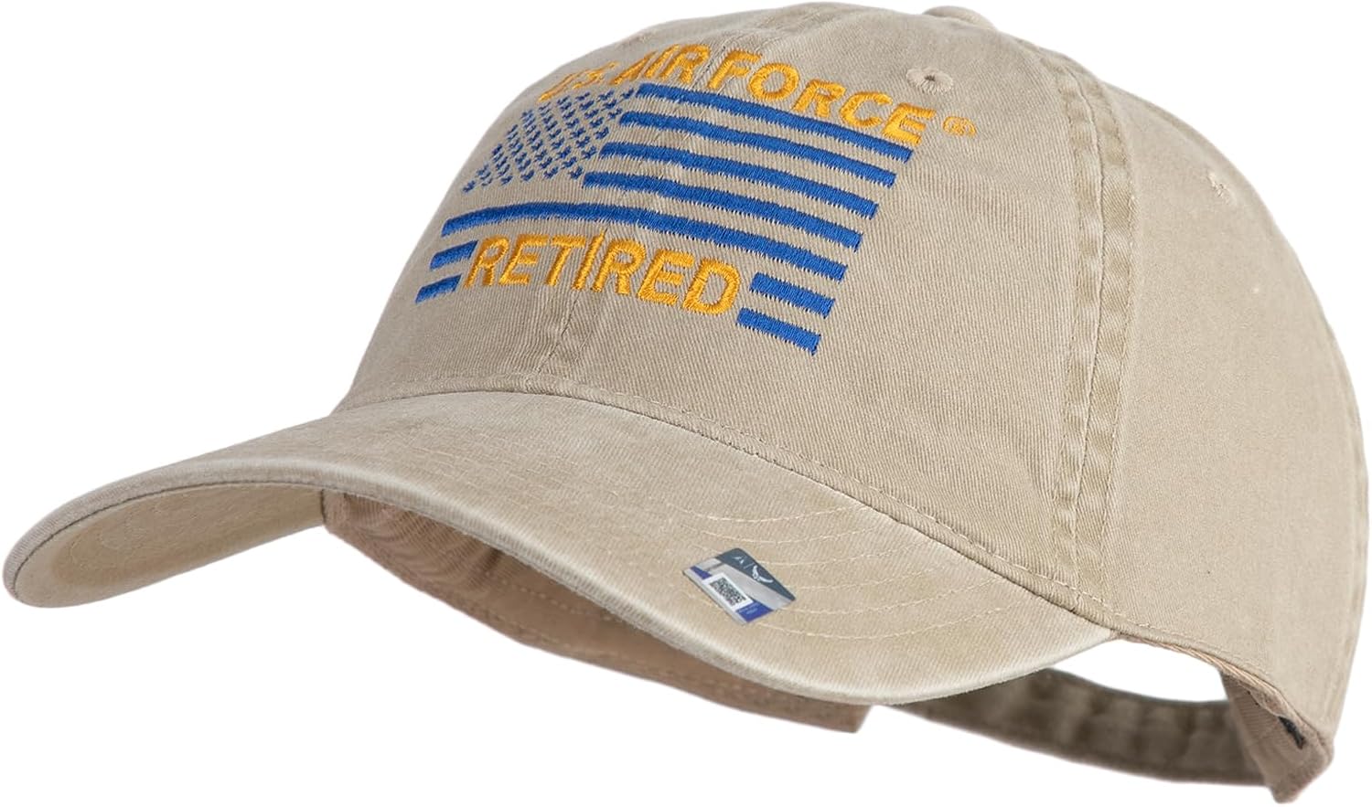 e4Hats.com US Air Force Retired Flag Embroidered Solid Cotton Twill Low Profile Strap Cap
