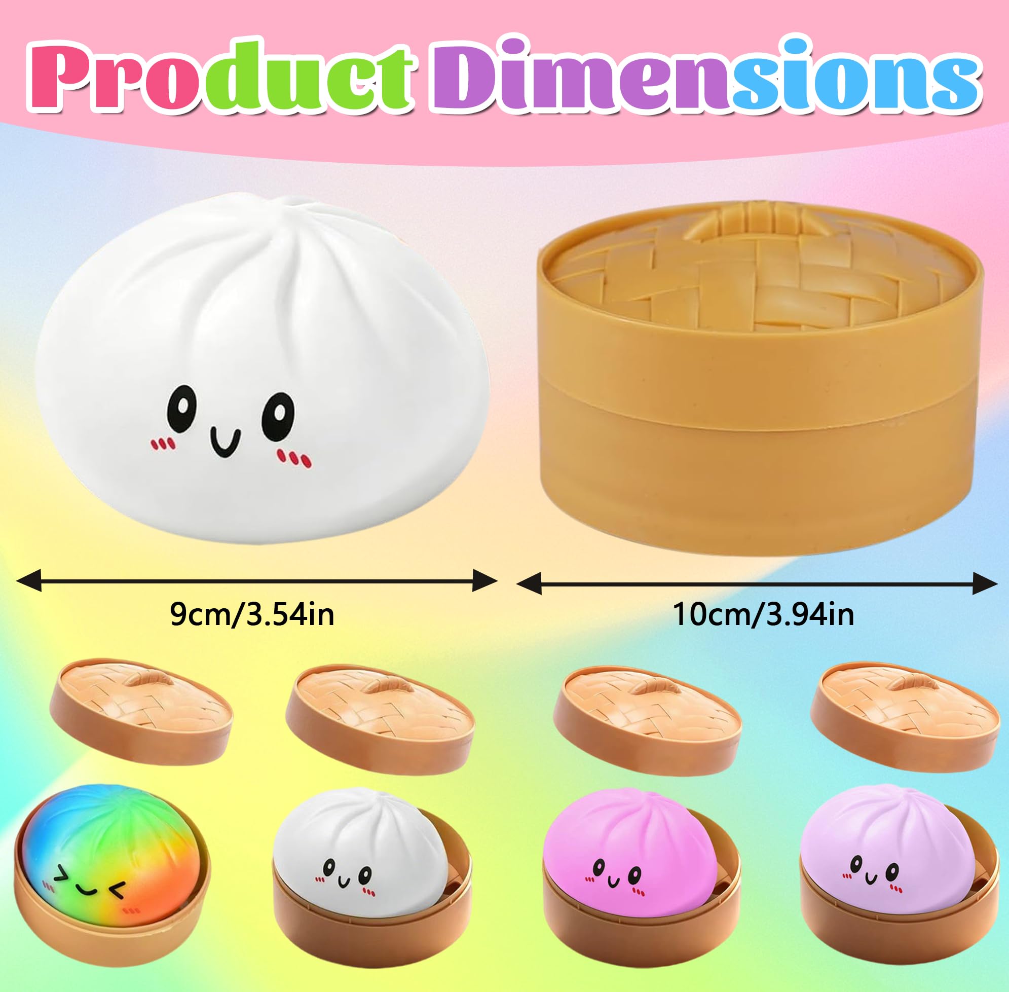 Giocattoli Antistress Gnocco, 4 Pezzi Palline Antistress Gnocco, Dumpling Stress Ball, Dumpling Squishys Toy, giocattolo squishy gnocchi, Glitter Dumpling Squishys, Per Lavoro, Studio, Viaggio E Relax