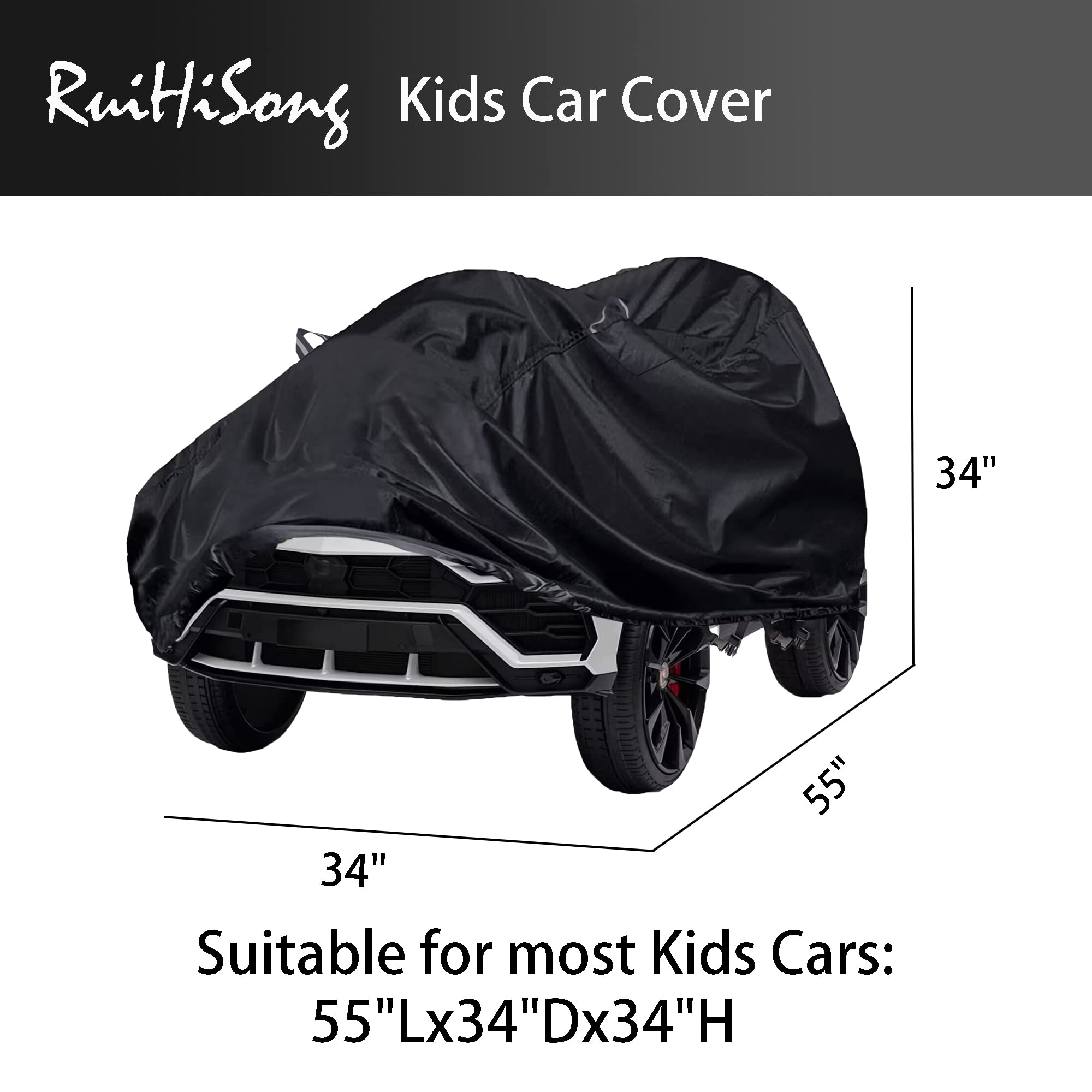 Kids Car Cover,Outdoor Heavy Duty 600D Power Wheels for Kids Waterproof Cover,Kids Ride-On Toy Car Cover with Buckle and Vent,All Weather,The Handle is a Reflective Strip Again