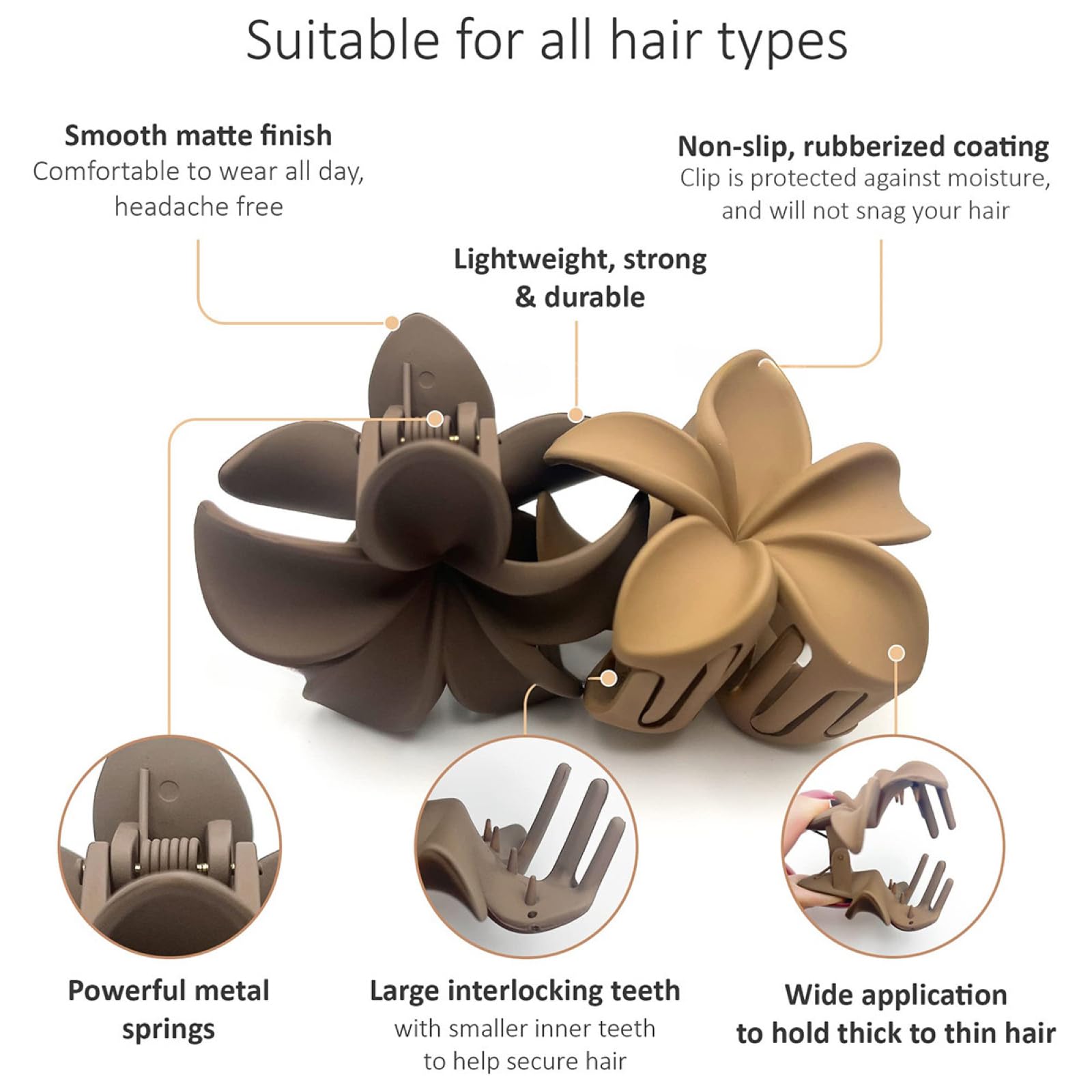 Ypkia 4 pcs Hair Claw Clips Matt Hair Clip Large Claw Clips Set for Women Thick and Thin Hair Accessories - Image 4