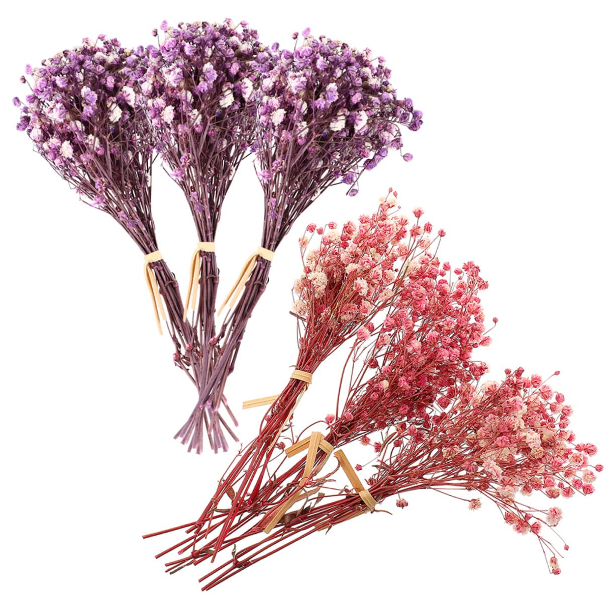 Abaodam 24stücke Teiliges Trockenblumen-Bouquet Aus Schleierkraut Für Hochzeitsdekoration Hohe Blumensträuße Und Tiefrosa Für DIY-Dekoration Und Hausaccessoires