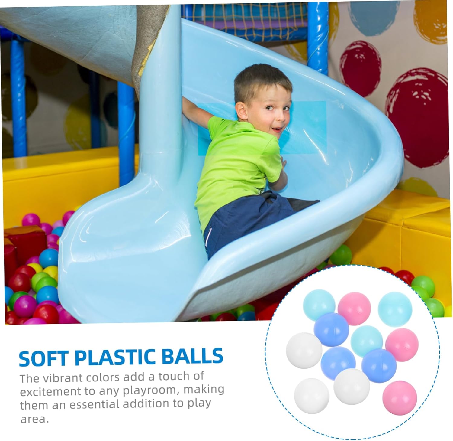 BESTonZON 200Pcs Small Plastic Ocean Balls for Playroom Fillers and Childsafe Materials for Family Interaction Ball Pit Games and Party Decorations