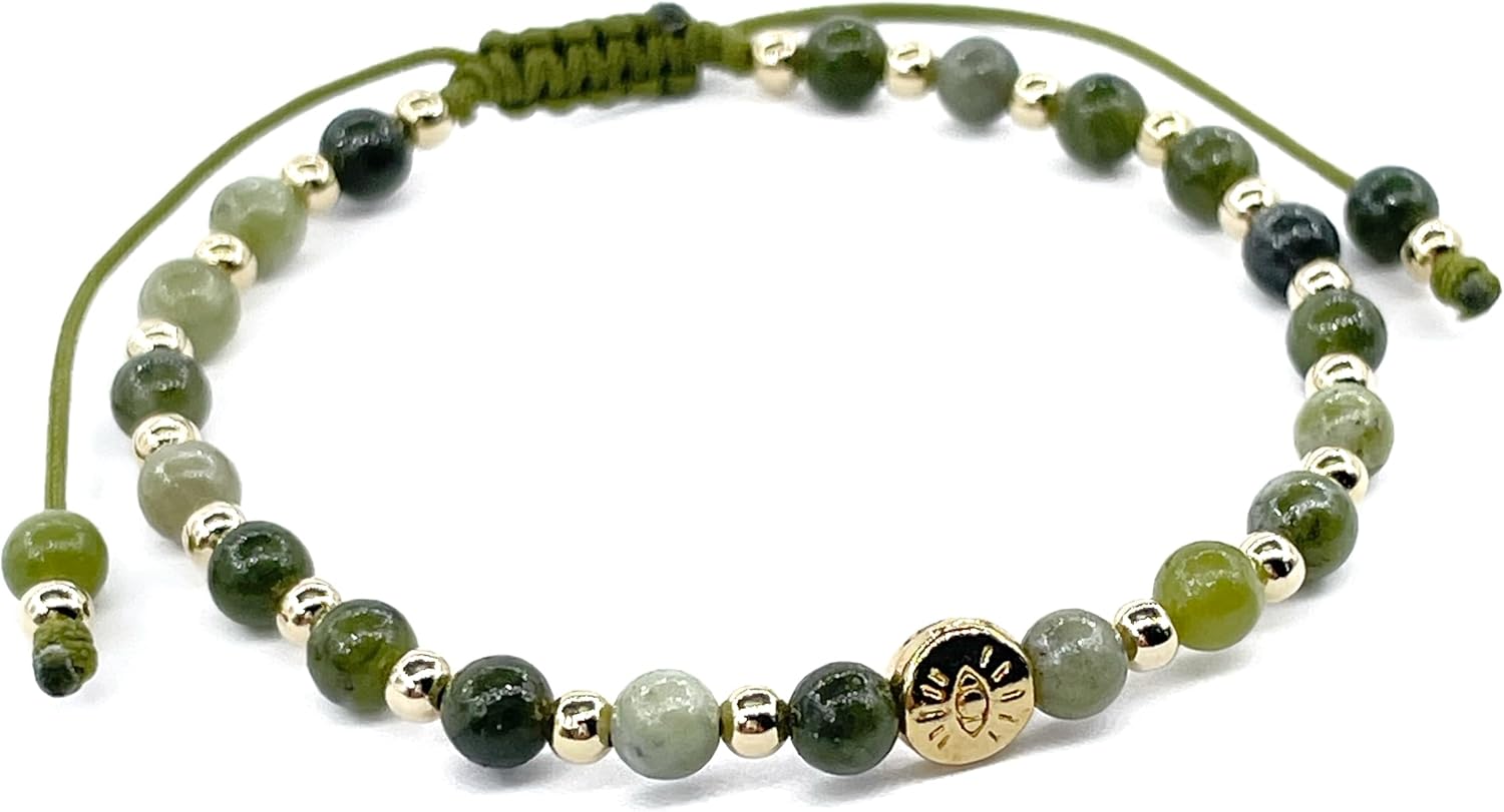 Lucky Evil Eye Natural Stone Beaded Adjustable Bracelet for Women - Image 3