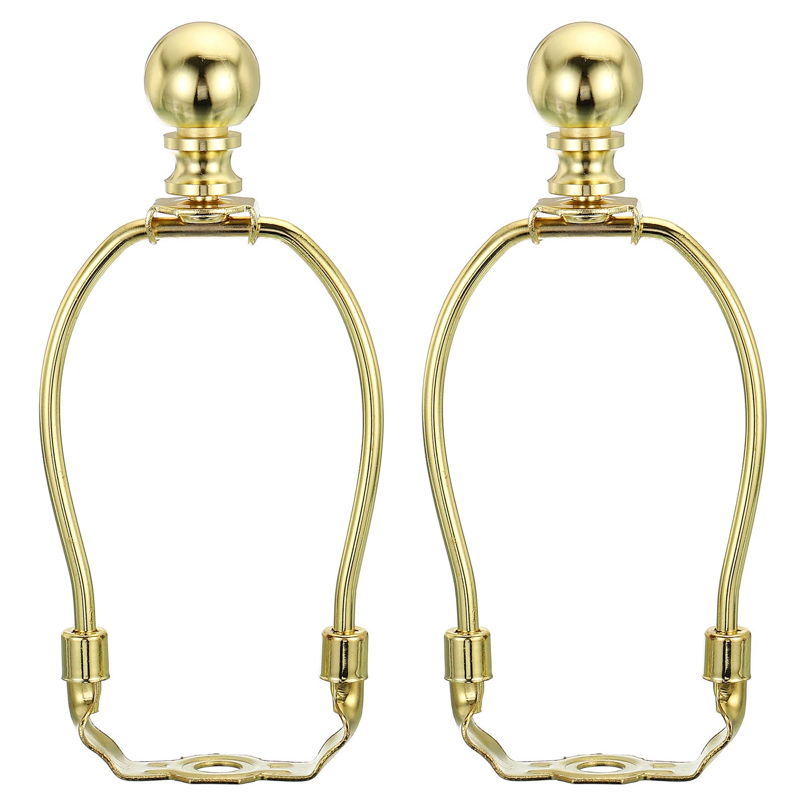 PATIKIL 5 Inch Lamp Harp Kit with Finial, 2 Set Detachable Shade Bracket Holder, DIY Lighting Accessories for Table Floor Lamps, Gold Tone
