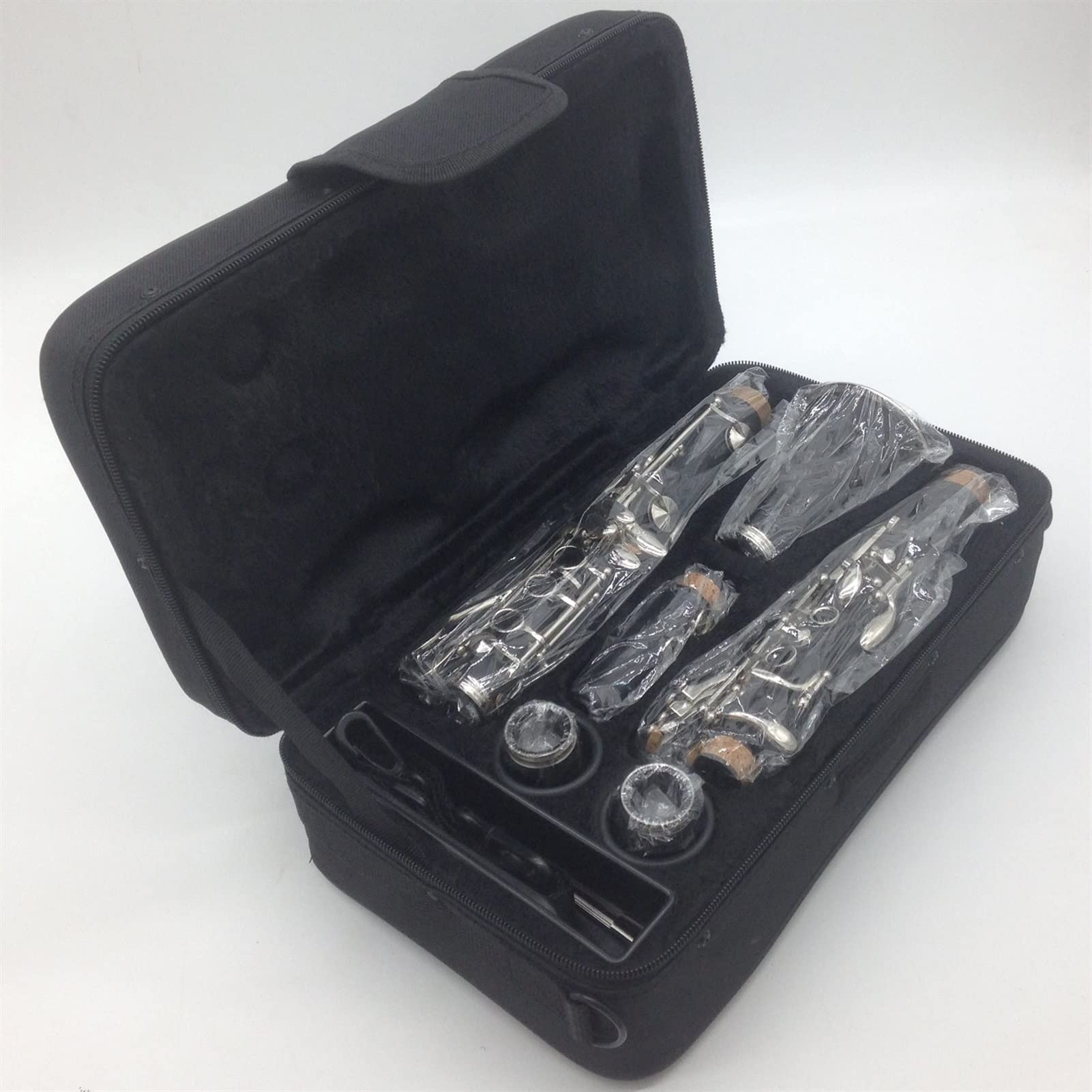 BB Clarinetto Bakelite Clarinetti Nichel Silver Silver Key Strumenti Musicali Caso Bocchino Reeds (Color : Ebony)