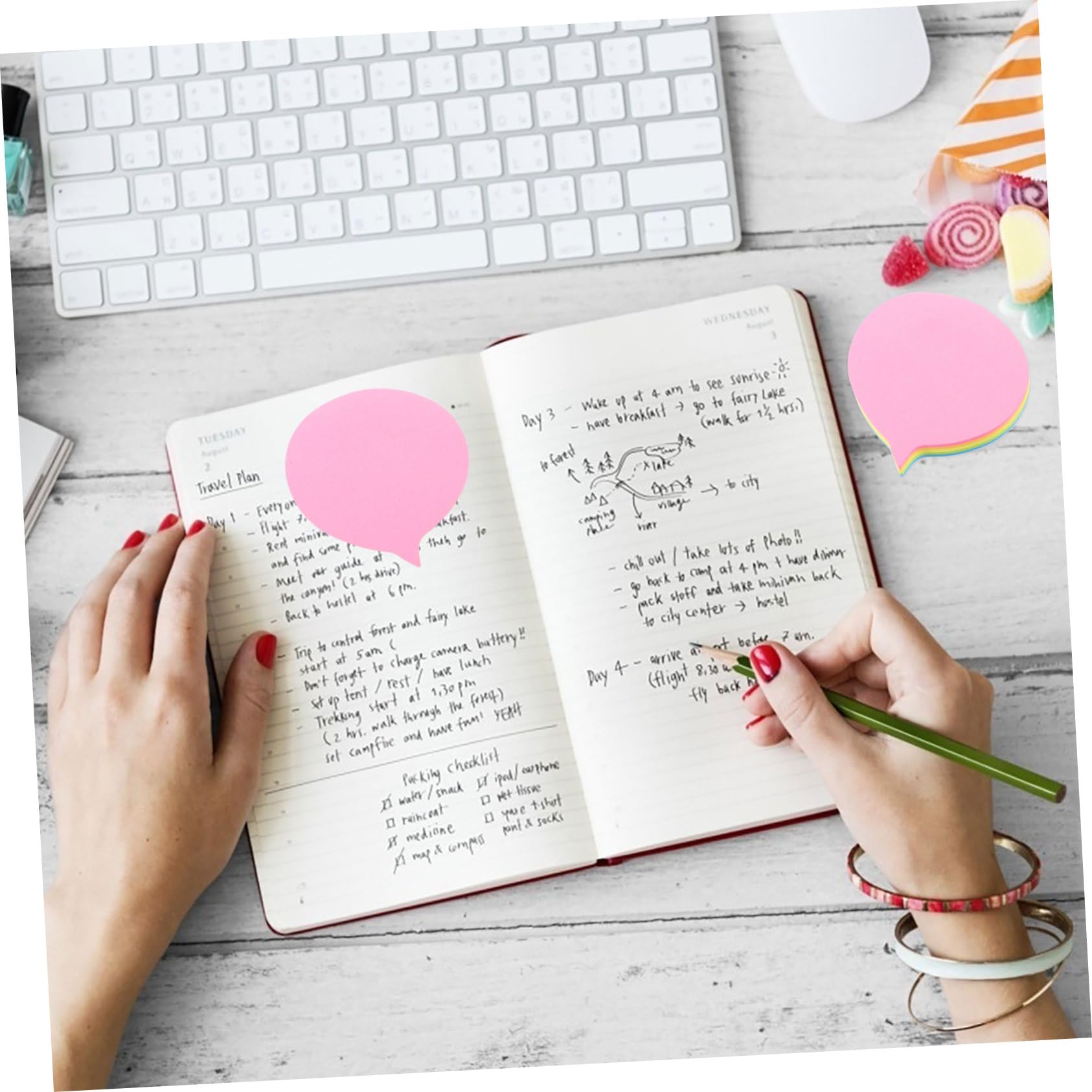 Operitacx Lot De 5 Blocs-Notes Adhésifs De 10 Couleurs 400 Blocs-Notes De Bureau Autocollants Pour Notes Bloc-Notes Pastel Grandes Notes En Forme De Cœur Autocollants Mémo Marqueurs