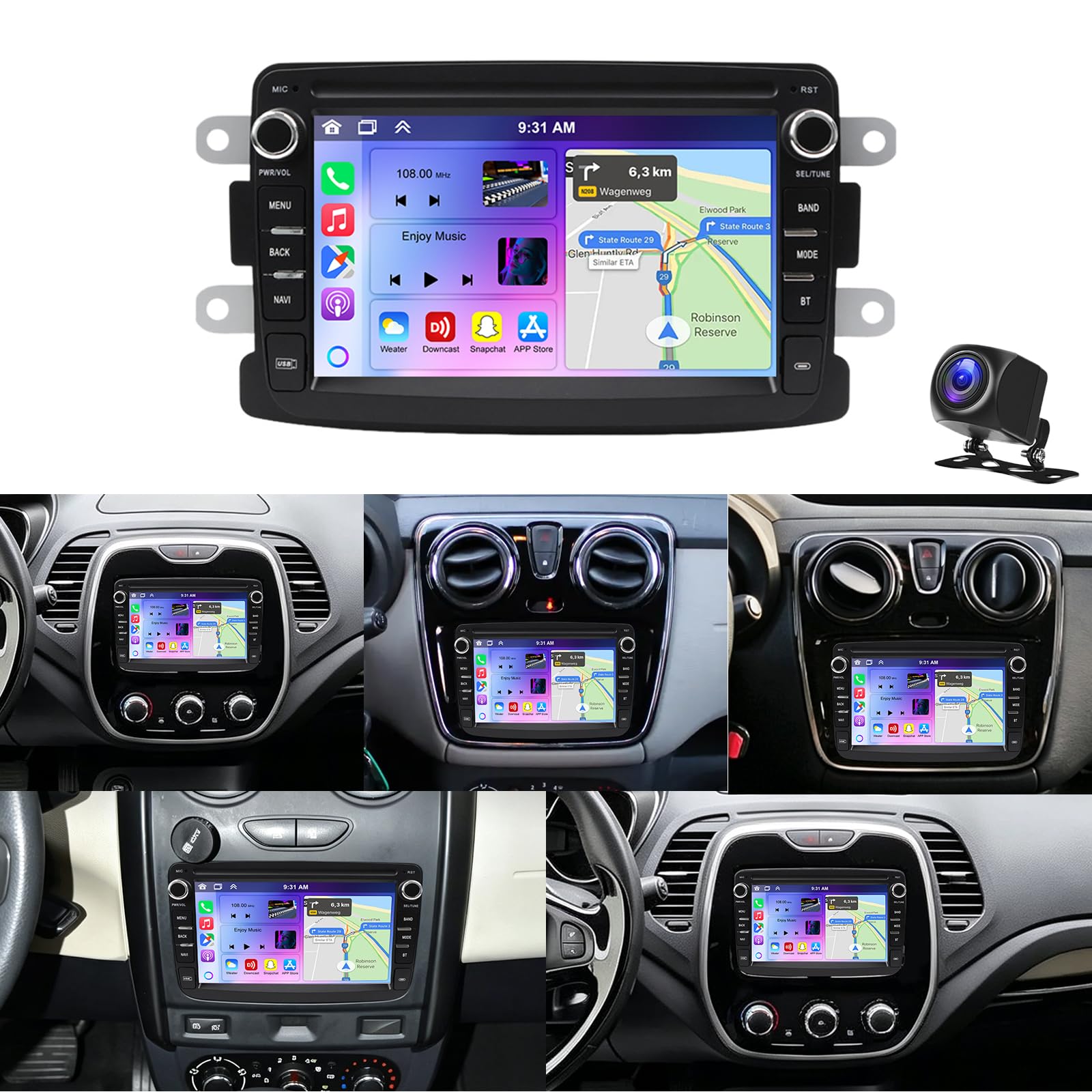 7 Zoll Autoradio für Renault Captur/Dacia Dokker/Sandero/Lodgy/Duster 4+64G