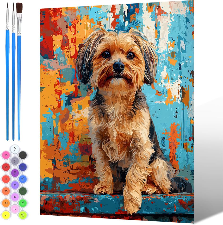 Pintura por Números para Adultos Animales, Pintura por números para Niños Abstracto, DIY Painting by Numbers Kits, con Pinceles Pigmento Acrílico (sin marco), Decoraciones del Hogar 40x50cm -1539