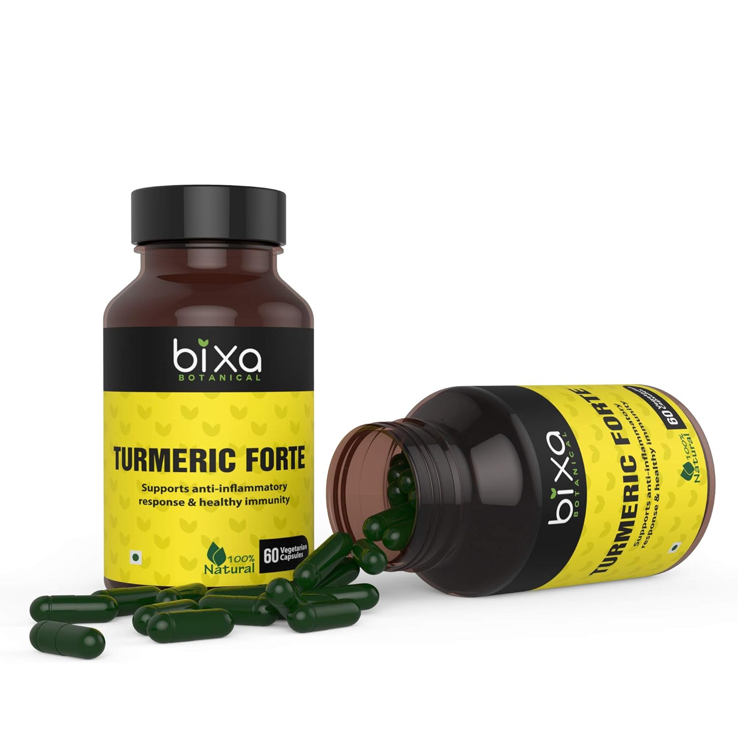 Bixa Botanical TURMERIC FORTE Curcumin Capsules with Organic pepper and
