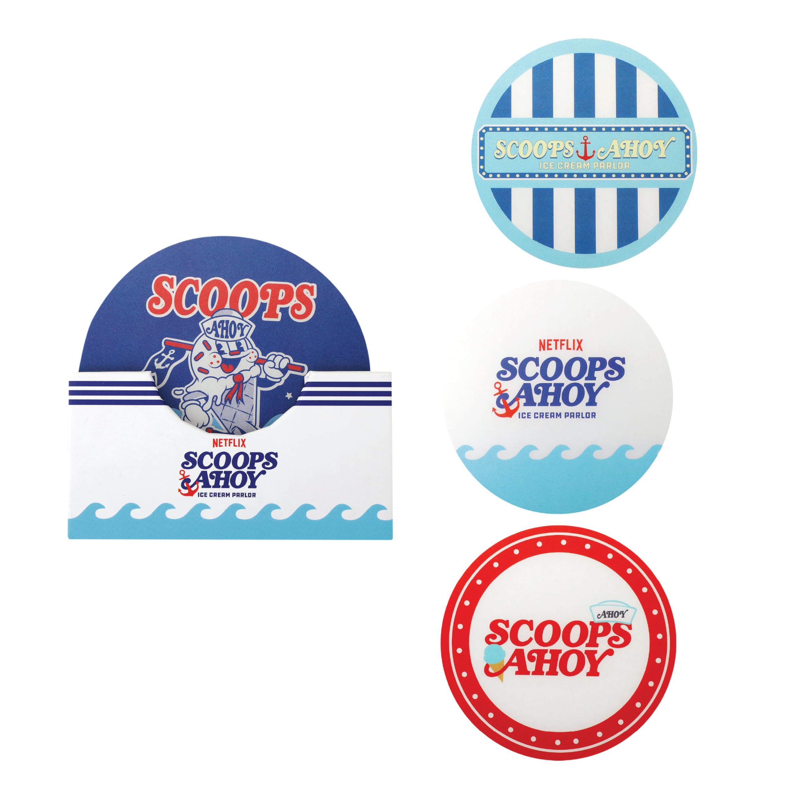 Cinereplicas Stranger Things - Set of 4 Scoops Ahoy Coasters - Official License