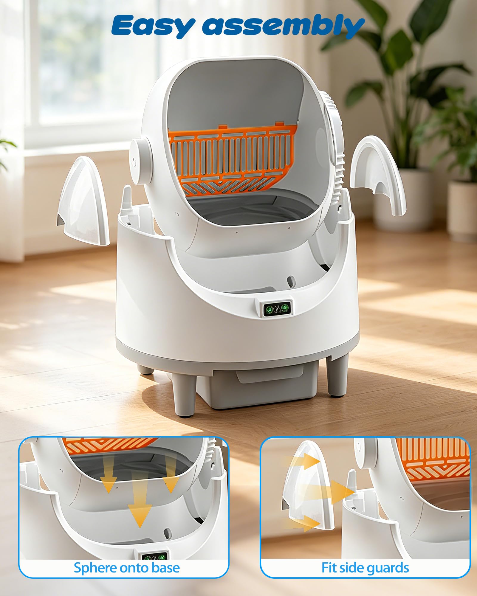 Lettiera Gatto Autopulente, Lettiera Autopulente per Gatti, 68L + 8L, XXL | Lettiera Autopulente, Sicuro, Antiodore, Controllo APP, Ampio Spazio, Facile Manutenzione, Tappetino Gatto,adatto a Più Gatti