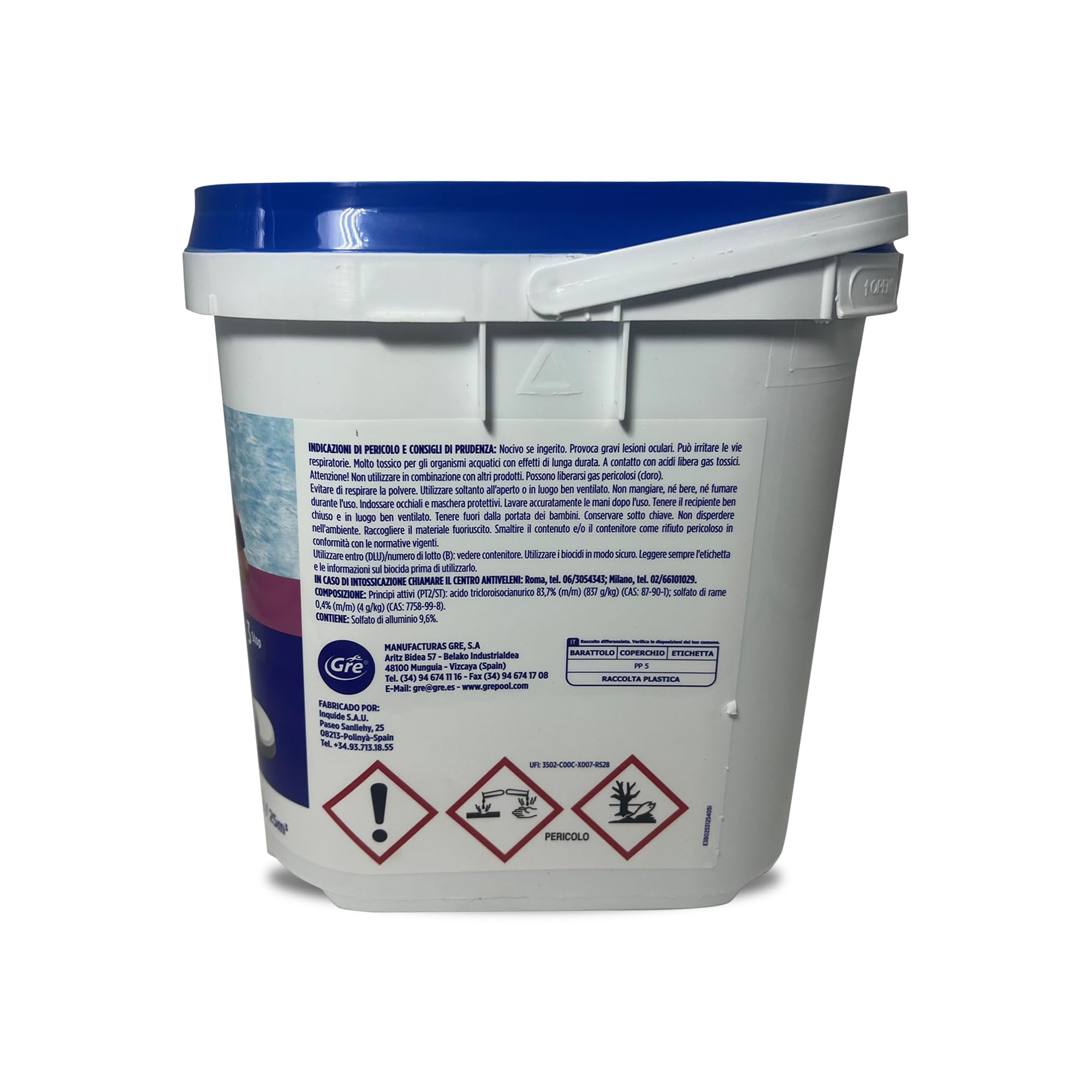 Gre 76061NB - Trattamento 8 Azioni, Zero Borico, Pastiglie da 250gr - 5kg