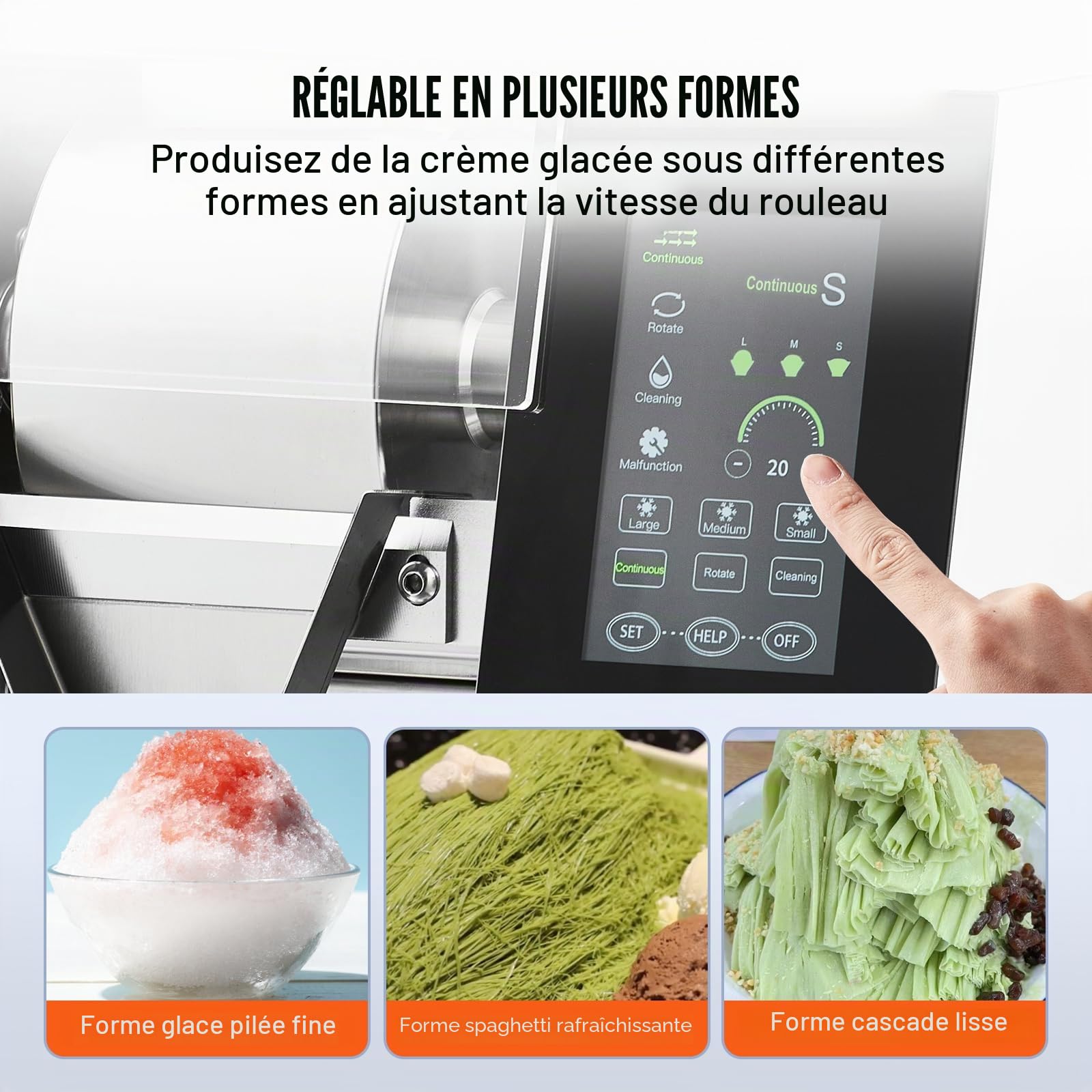 VEVOR Machine à Glace Râpée de Neige Commerciale, Machine à Râper la Glace 240 kg/24H, Machine à Glace Pilée en Inox, Système de Refroidissement par Liquide, Glace Rasée pour Dessert Boulangerie Café