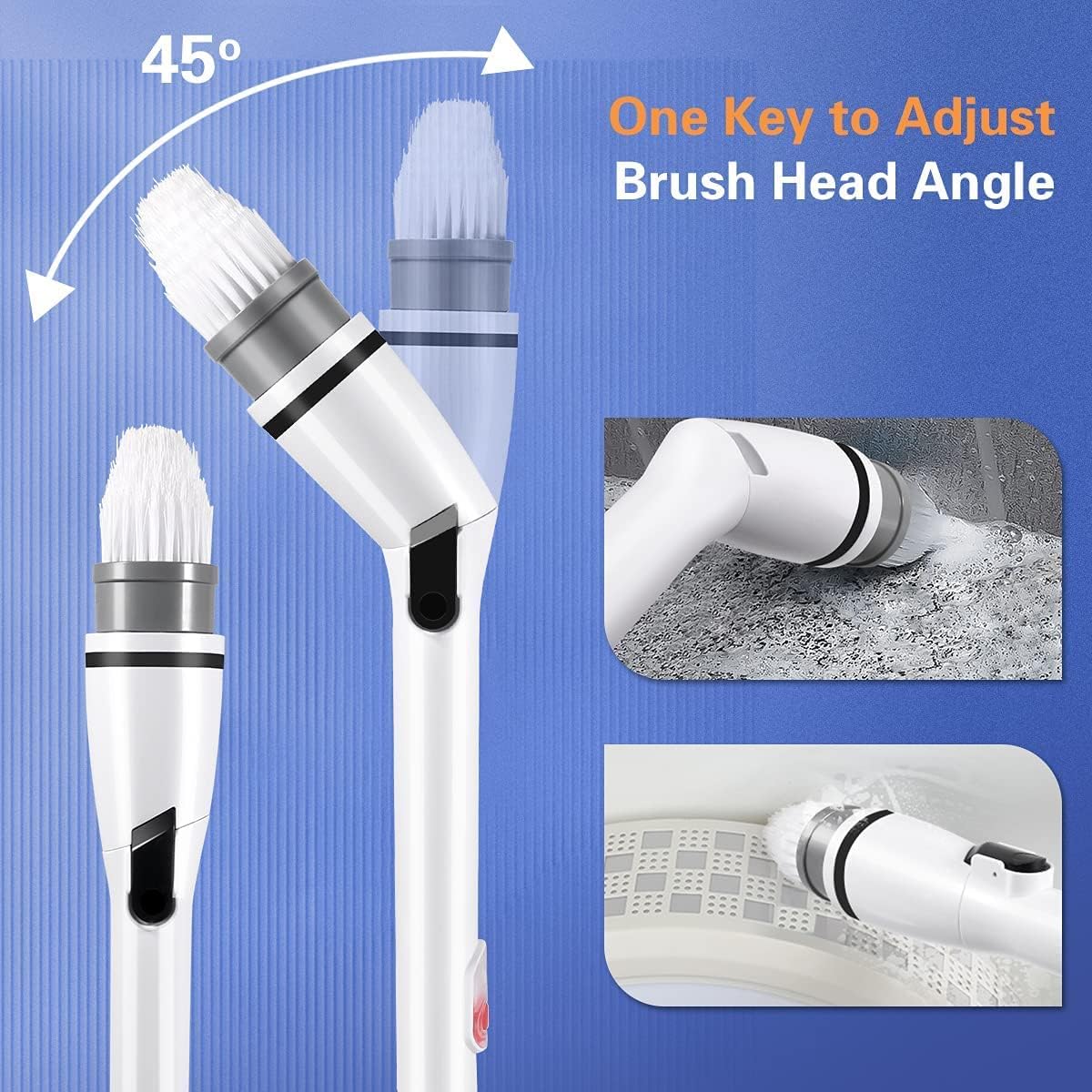 Electric Spin Scrubber, 360 Degree Rotating Cordless Cleaning Power Scrubber, Shower Scrubber with 3 Replaceable Brush Heads, Rechargeable Multi-Purpose Scrubber for Bathroom Kitchen, Tub, Tile, Floor : Health & Household