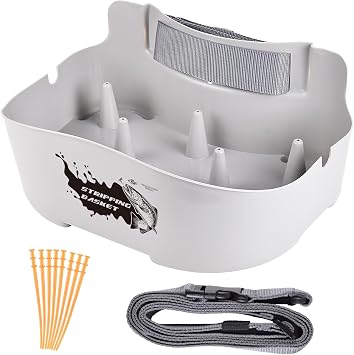 SF Fly Fishing Stripping Basket for Line Tray Ergonomic Smooth Super Lightweight with 8 Silicone Spikes