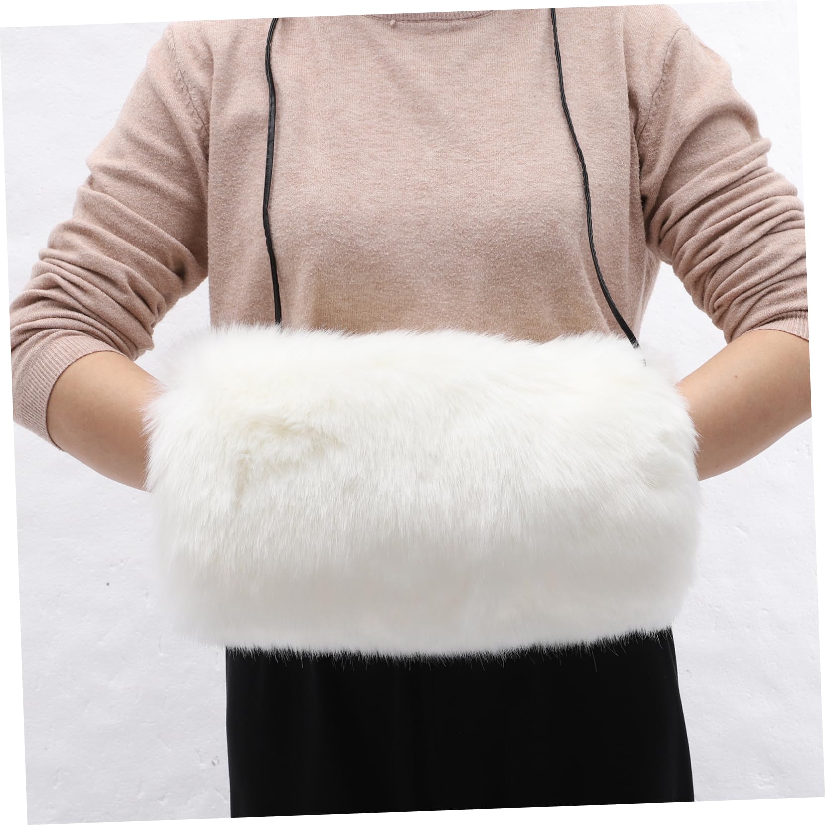 Mikinona Calentador de Manos y Brazos de Piel Sintética Tipo Peluche, Cálido y Cómodo para Invierno, para Mujeres