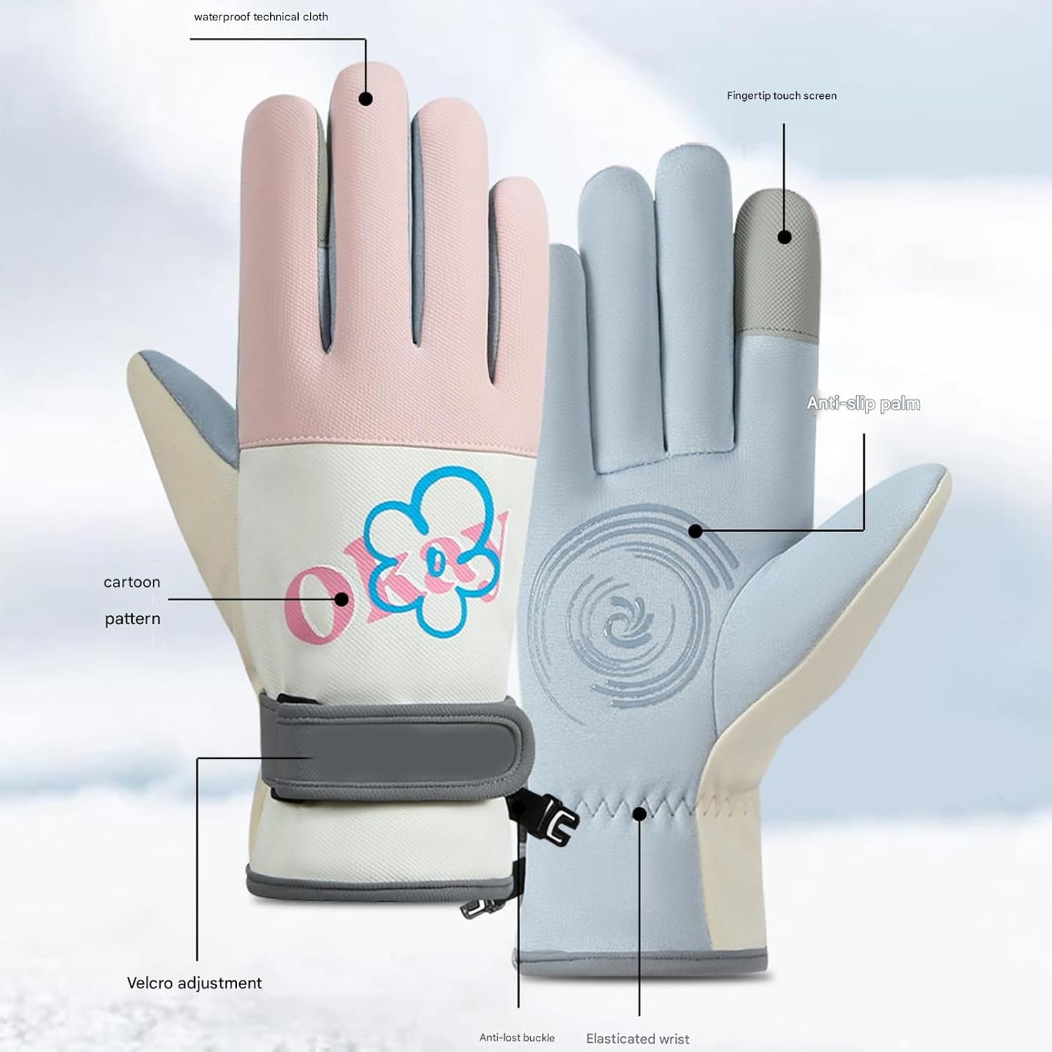 Windproof Cold Weather Camping Glove Warm Glove Features Touchscreens Fingers Thermals Lining and Antislip Palm Grip Cold Wea