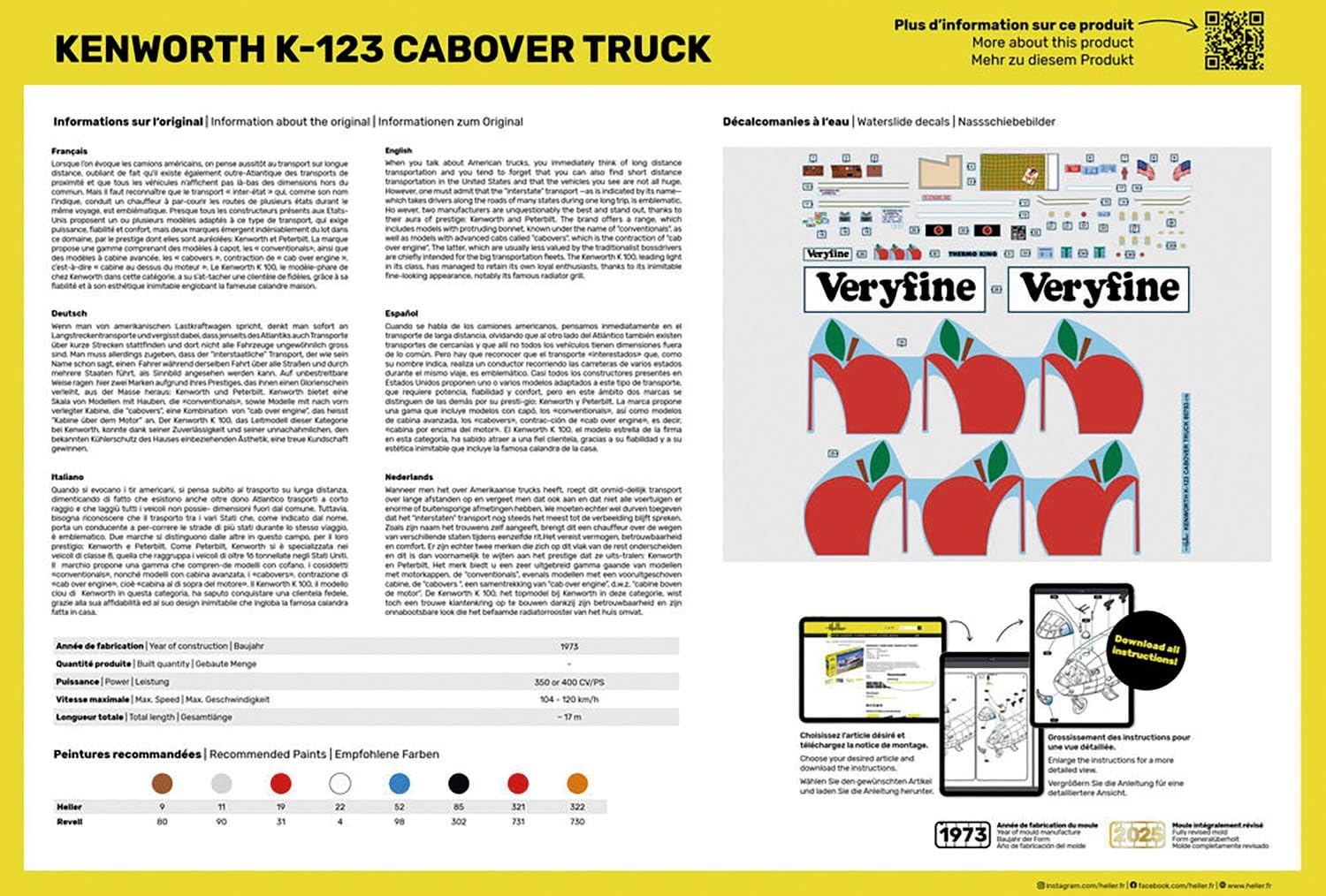 Aire HE80793 1/43 Kenworth K-123 Cabovers & Rifer Trailer Plastikowy model