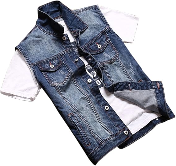 Amazon Ulricar ベスト デニム ジャケット チョッキ ノースリーブ メンズ gジャン ショート丈 袖なし 大きサイズ ファッション シンプル ベスト 通販 Amazon Ulricar ベスト デニム ジャケット チョッキ ノースリーブ メンズ gジャン ショート丈 袖なし 大きサイズ ファッション シンプル ベスト 通販