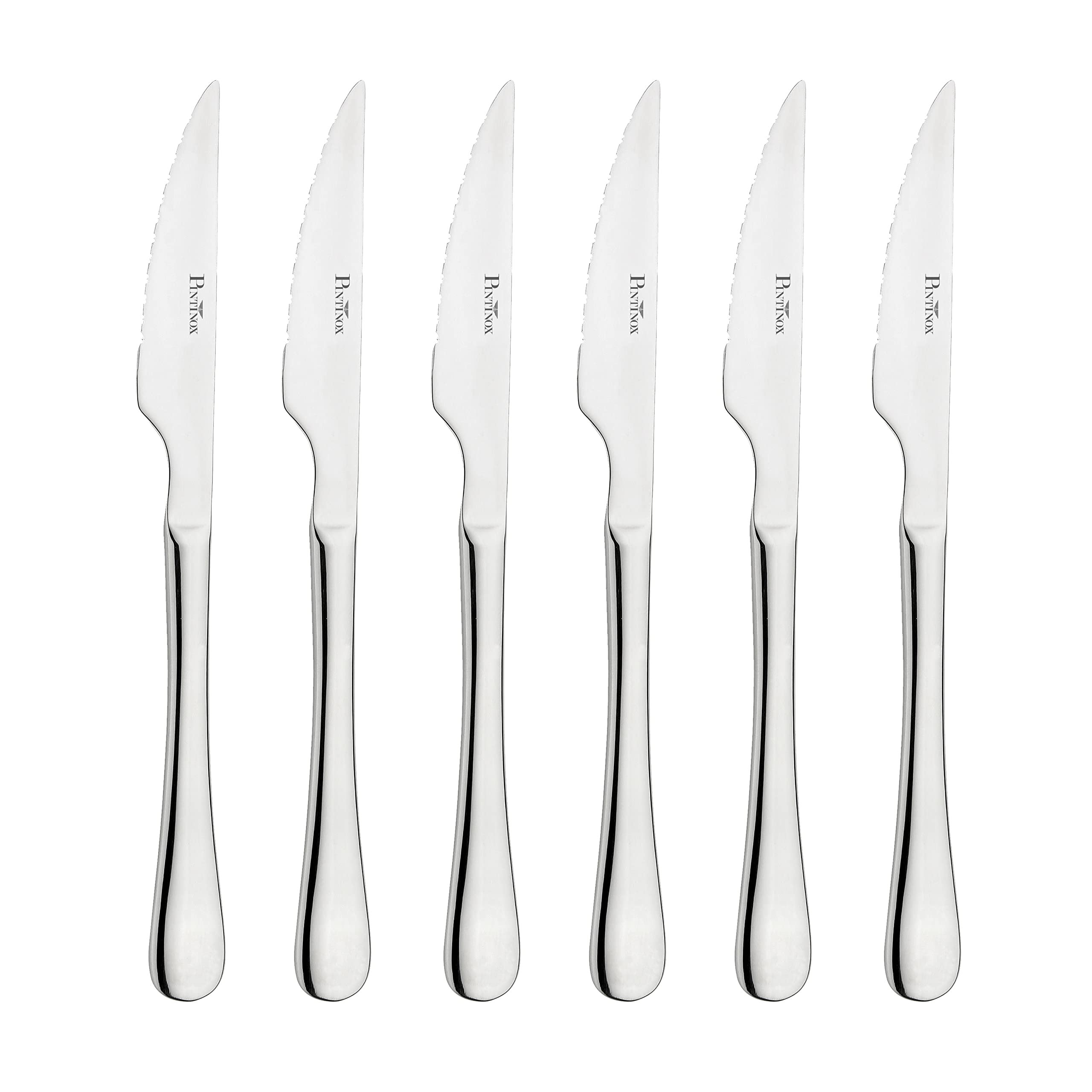 Prima Collection Bellagio, Set 6 Coltelli Bistecca con Seghetto, coltelli da carne in Acciaio Inox Nichel Free