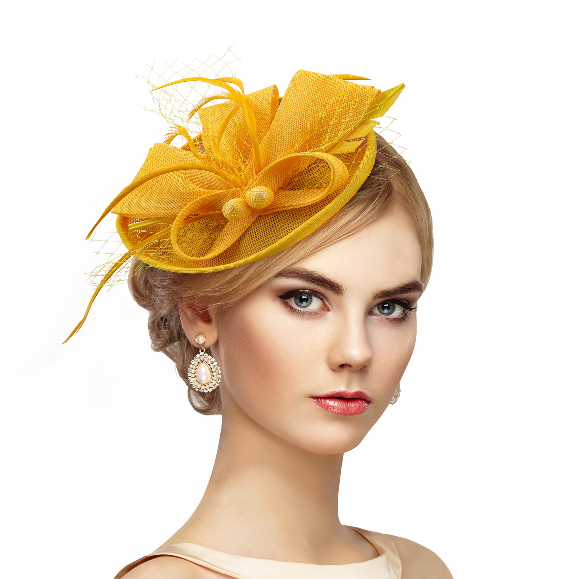 ZinnidayFascinator Tea Party Hat - 2025 Derby Pillbox Kentucky Hat for Women (7.87x5.9inch)