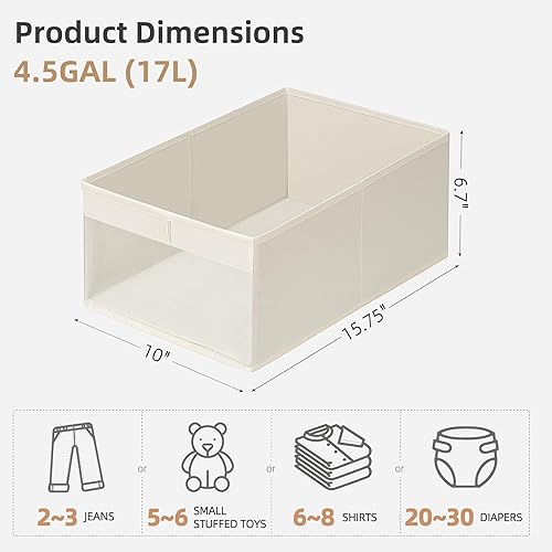 Miniatura 2 de STORAGE MANIAC Paquete de 6 contenedores de almacenamiento con ventana transparente, cajas de almacenamiento para estantes, canastas plegables