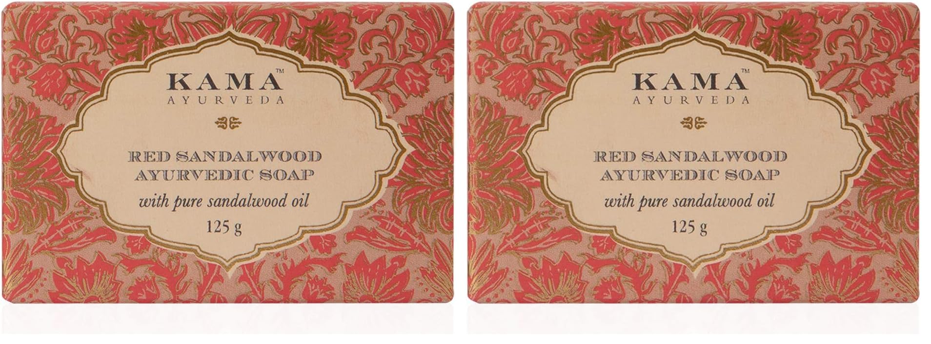 kama ayurveda red sandalwood ayurvedic soap with pure sandalwood oil, 125g (pack of 2)