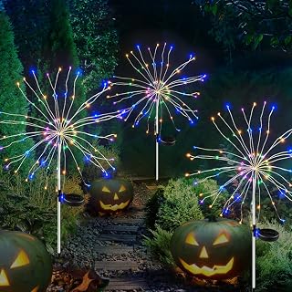Solar Firework Light, 2 PCS Solar Garden Decorative Lights, 120 LEDs Stake Landscape Fireworks Stars for Garden, Patio, Backyard, Pathway, Wedding, Party