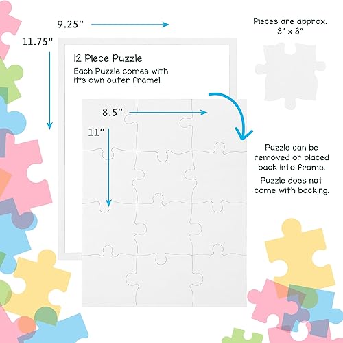 Miniatura 9 de Hygloss Productos - Rompecabezas en blanco para decoración, actividades de rompecabezas, uso como recuerdos de fiesta, invitaciones de bricolaje y