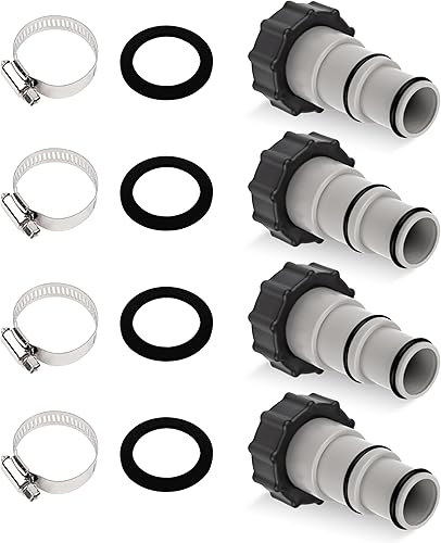 BlueStars - Adaptador de manguera con pieza de repuesto para collar, ajuste exacto para Intex Fit para bombas de conexión roscadas, convierte