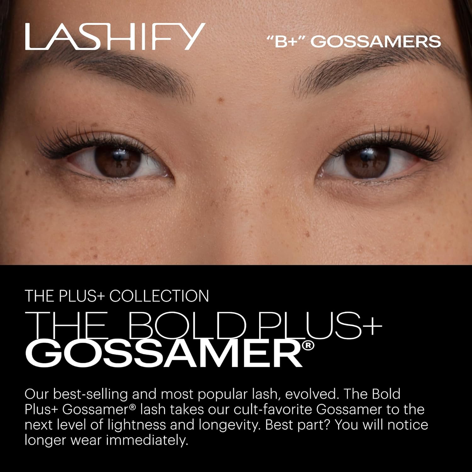 Lashify Bold Plus+ 16mm Gossamer Eyelash Extensions Refill in Black, Easy DIY False Lashes for the Most Delicate, Natural and Long Lasting Look