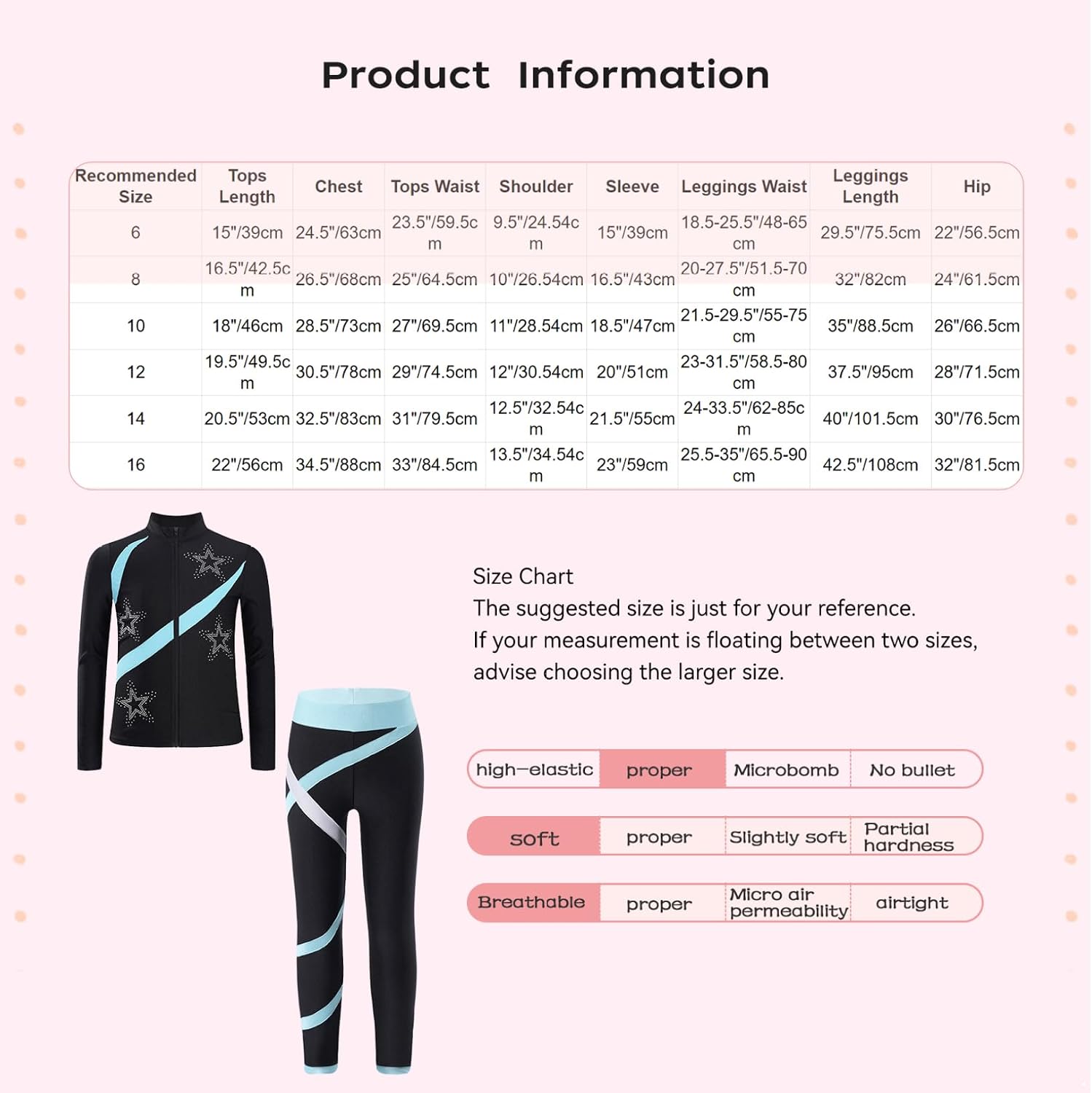Hularka Kids Girls Sparkly Rhinestone Long Sleeve Sweatshirt Tops with Leggings Figure Ice Skating Pants 2 Pieces Set