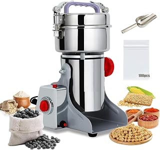 Electric Grain Mill Grinder, 700g Stainless Steel Grain Mill, High Speed Commercial Grinder Machine, Pulverizer for Spice,...