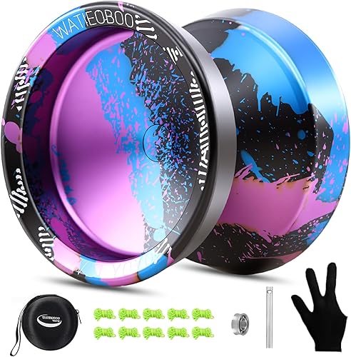 Miniatura 11 de 2 Piezas Juego de Yo-Yo WATIEOBOO P02 y W21 Yoyo Profesional de Metal, Modo Dual (Responsible y No Responsable) Yo-Yo Profesional YoYo para